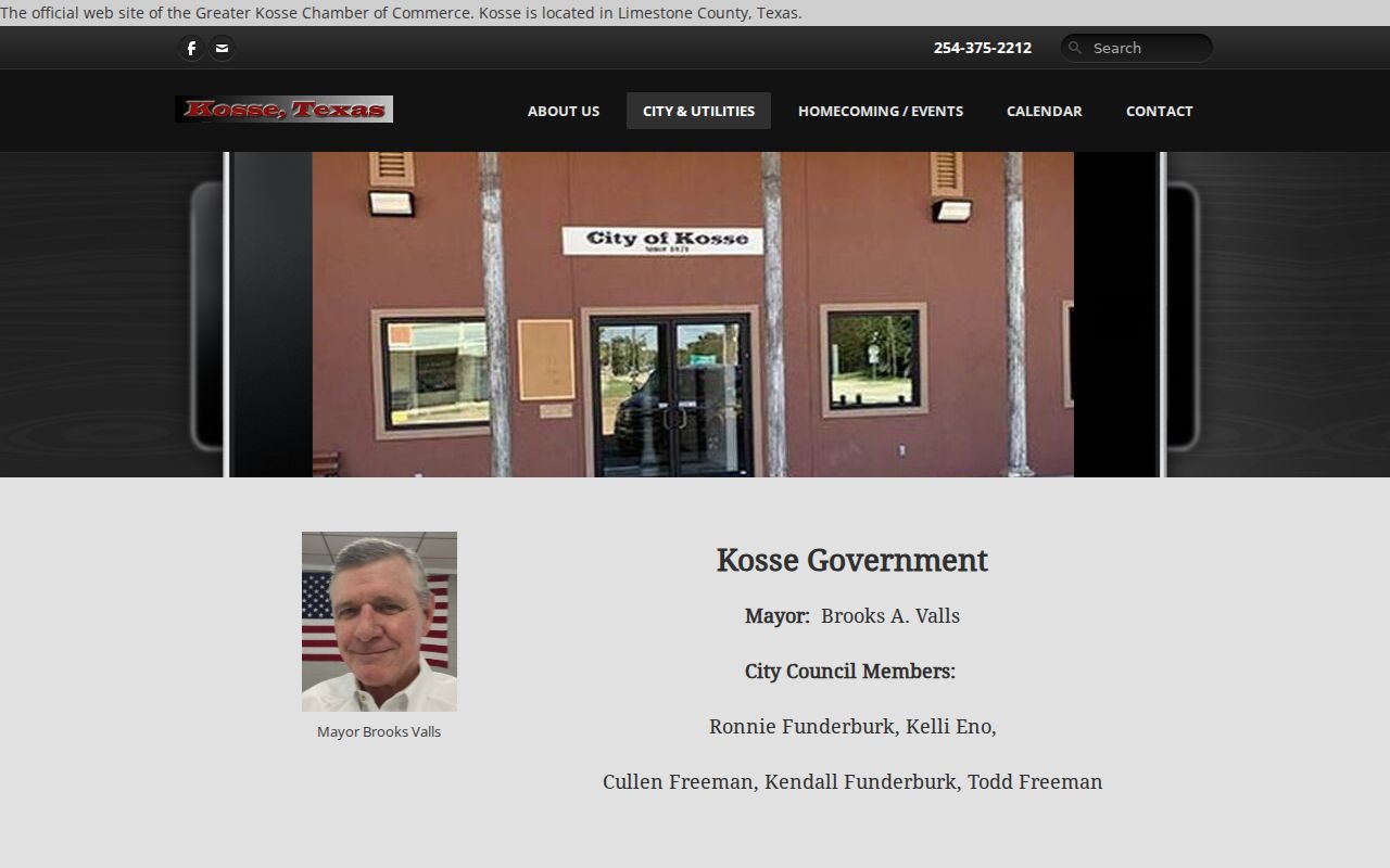 Kosse police information on the official city page